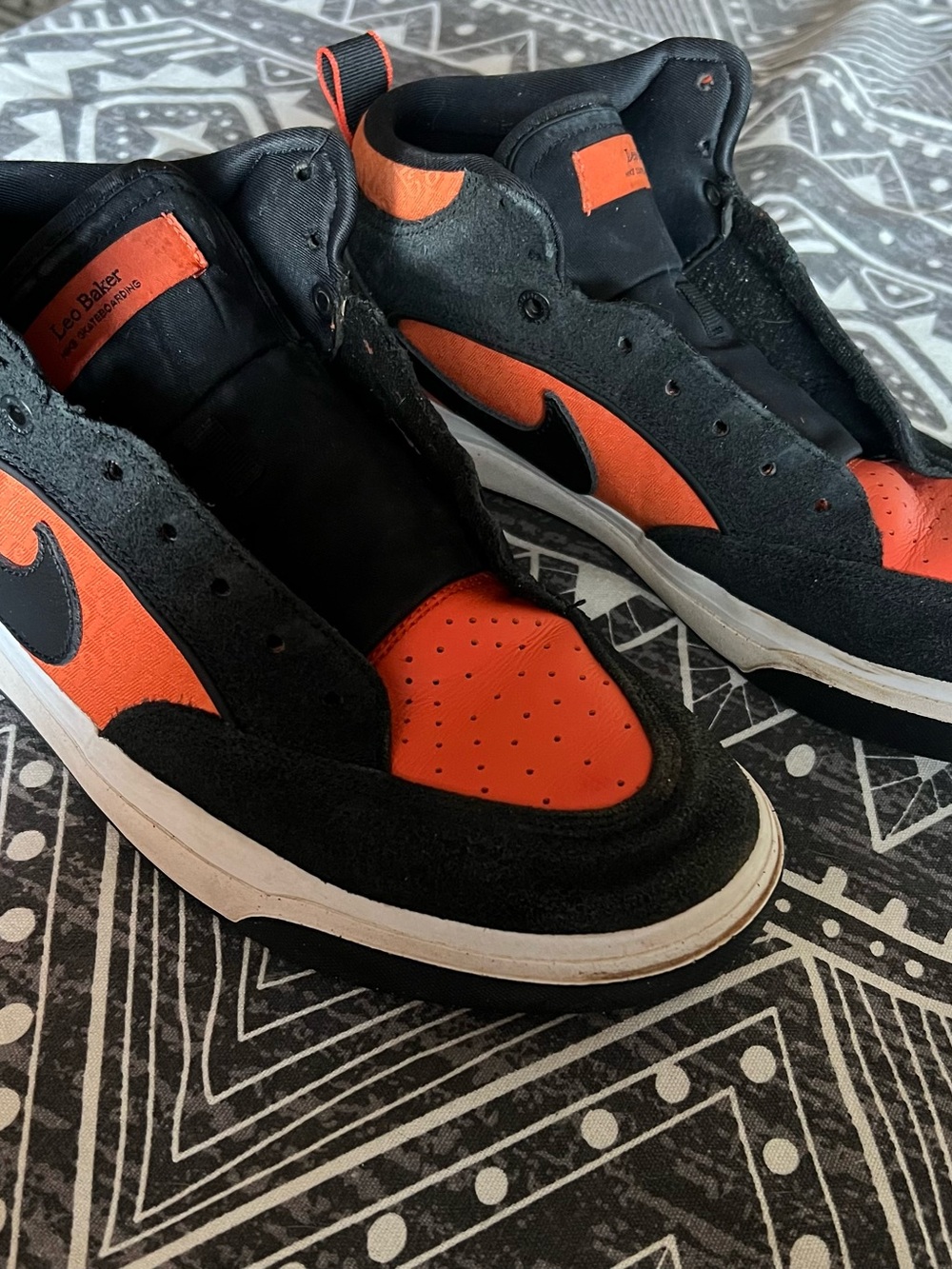 Nike Men’s High-Top Sneakers in Black and Orange
